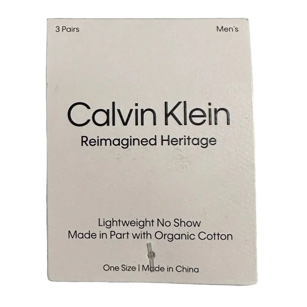 Calvin Klein 3-Pack Casual Men's Lightweight‎ No Show White One Size